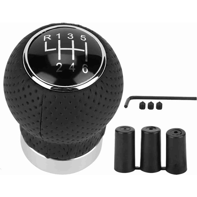 6 Versnellingen Universele Auto Versnellingspookknop Stick Kop Schakelaar Handgreep Hendel black