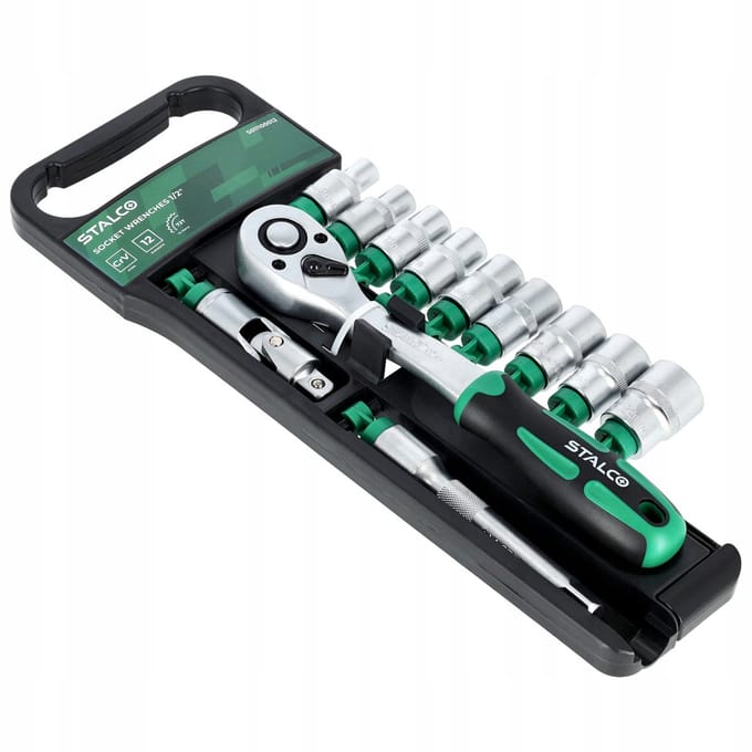 STALCO 12-delige Doppenset met Ratel 1/2" CrV Staal