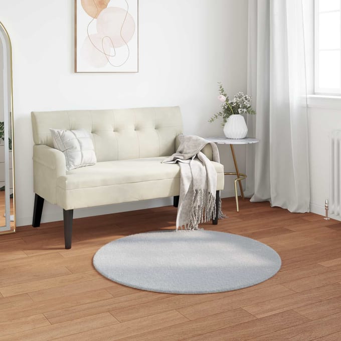 vidaXL - Antislip - vloerkleed - van - imitatie - konijnenbont - OLITE - Grijs
