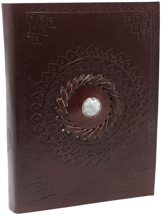 Leather Moonstone Notebook 17x12 cm