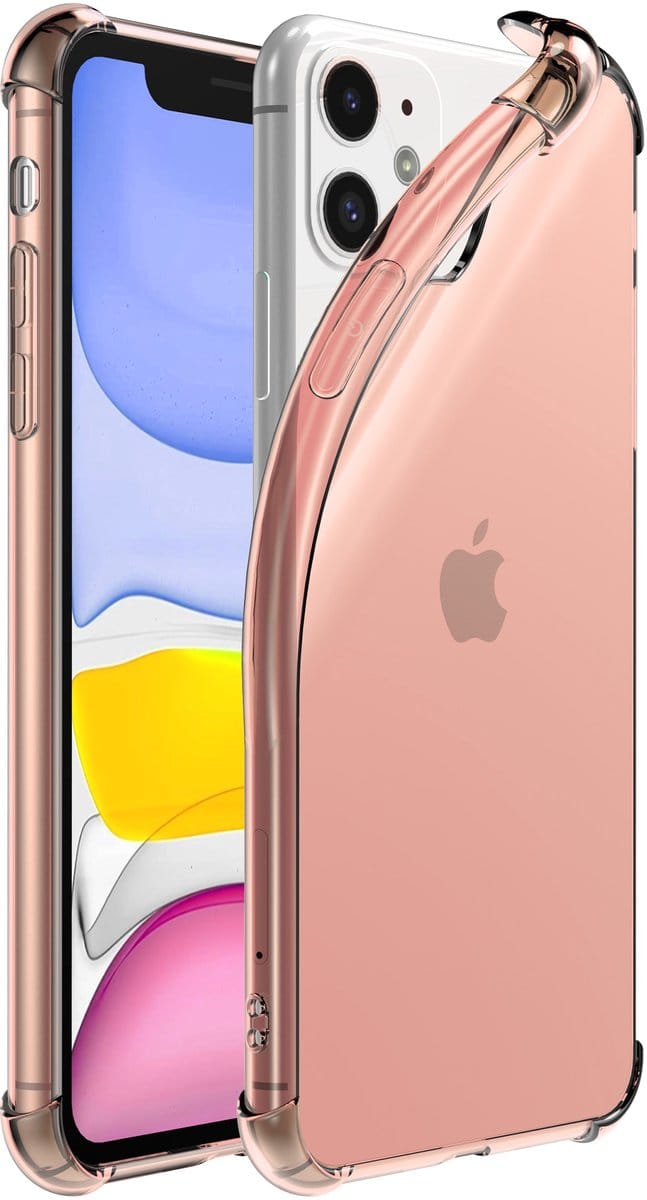 Smartphonica iPhone 11 transparant siliconen hoesje - Lichtroze geschikt voor iPhone 11