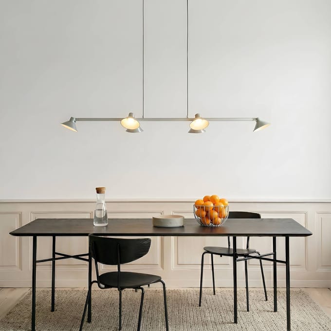 Lucande LED hanglamp Steve, aluminium, 113 cm, 6-lamps, dimbaar