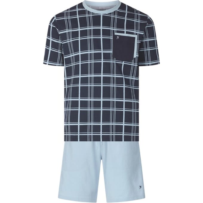 Jan Vanderstorm herren Korte Pyjama - 56/58 - blauw - Plus Size