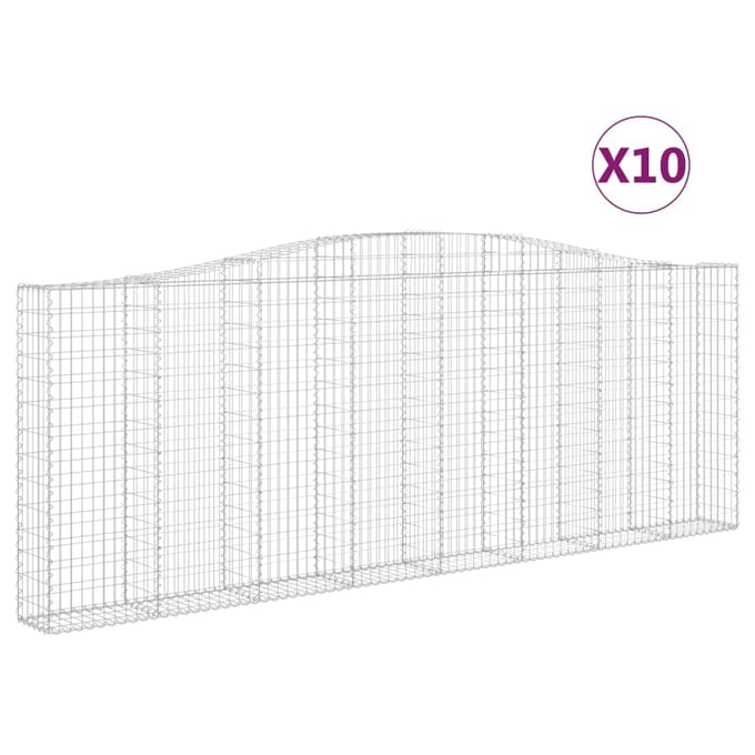 vidaXL - Schanskorven - 10 - st - gewelfd - 400x30x140/160 - cm - ijzer