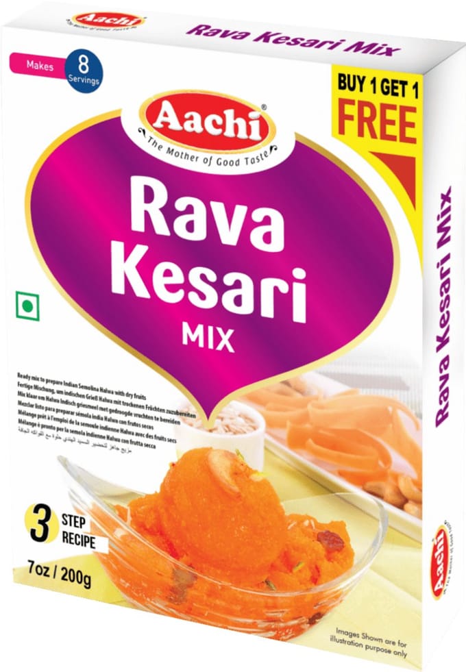 Aachi - Rava Kesari Mix - 200 g - Koop 1 Krijg 1 Gratis