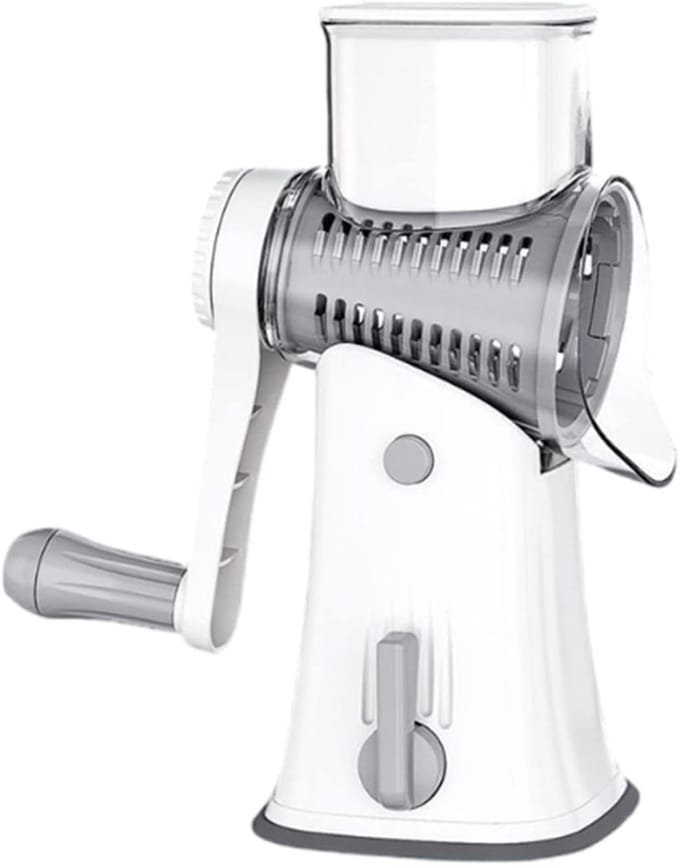 Handmatige ijsscheermachine, compacte ijsbreker en multifunctionele groentesnijder, handbediend voor thuisgebruik (Wit)