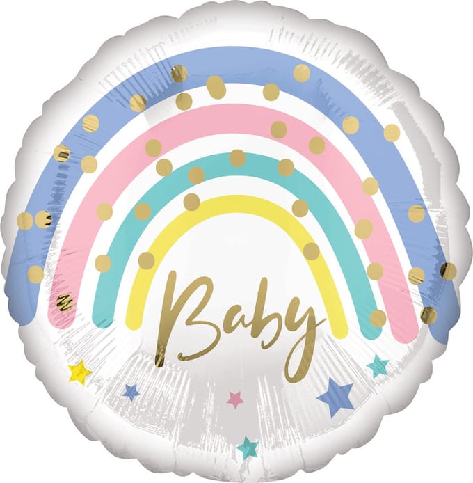 Amscan Ballon Pastel Rainbow Baby Folie 40 Cm