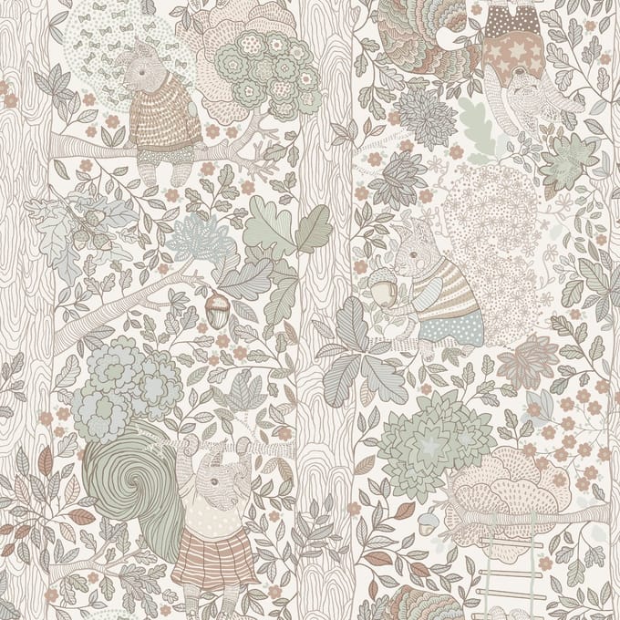 Boråstapeter Vliesbehang 6291 - Scandinavian Designers Mini - Botanisch Wit - 53cm x 10.05m