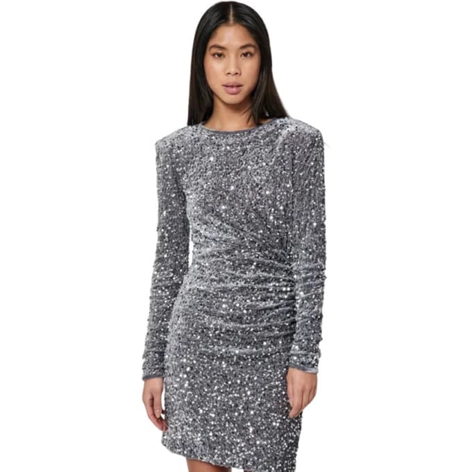 Norr Milan dress silver -