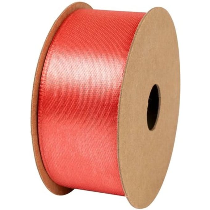 Stewo satijnen cadeaulint, formaat 25 mm. x 4 m., kleur licht rood