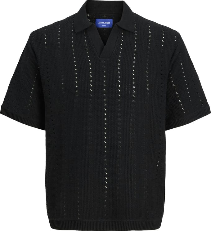 JACK&JONES - JORPAROS KNIT EASTER SS CROCHET POLO - Heren - Polo's