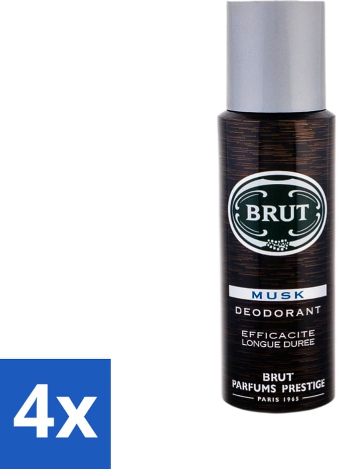 Brut - Deodorant - Spray - Musk - Klassieke mannengeur - 200ml - Voordeelverpakking - 4 stuks