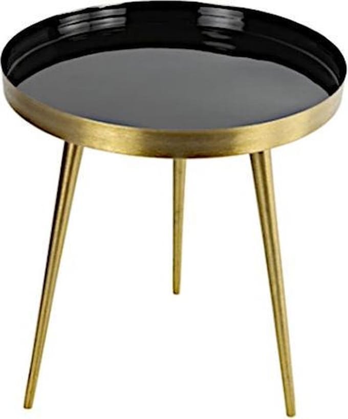 Countryfield Bijzettafel Barton 46x46 cm zwart/goud