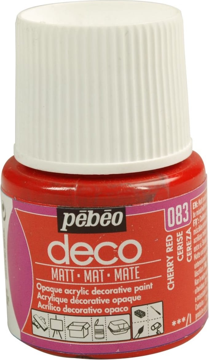 Verf kers - acryl mat - dekkend - 45 ml - déco - Pébéo