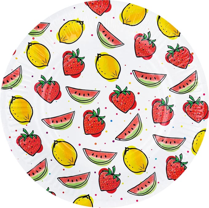 Boland - 8 Papieren bordjes Fruit - Tropisch - Tropisch