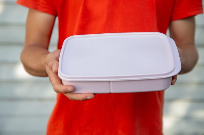 Michelino broodtrommel - lunchbox met 3 compartimenten - pink