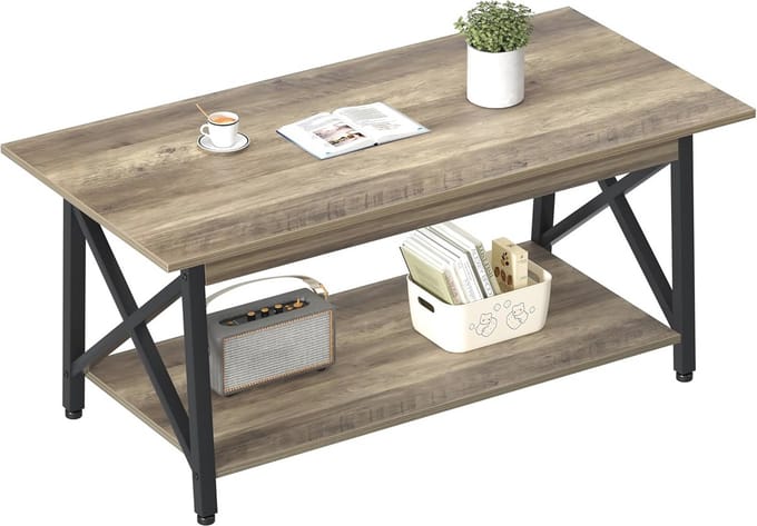 Moderne Salontafel Met Opslag - Ruimtebesparende Woonkamertafel 99 cm