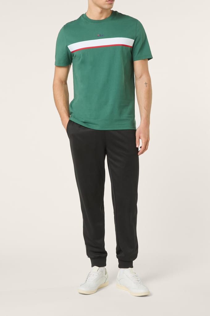 FILA Sagano Regular Taped T-shirt Posy Green Größe: M | Basic T-Shirts Outlet | Herren | Grün