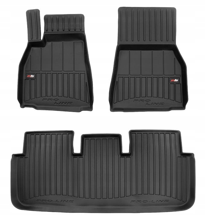 FROGUM 3D Gummimatten Set – Passend für Tesla Model S Facelift (ab 2021) – Hohe 6 cm Kanten – TPE – Geruchlos & Schwarz