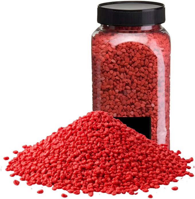 Home & Styling decoratie stenen/granulaat - 2x - 650ml - rood - hobby steentjes