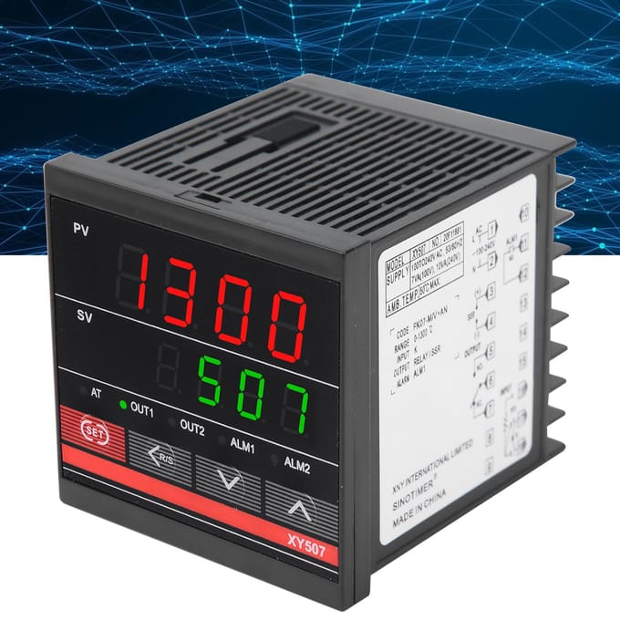 Régulateur de température PID intelligent Relais de chauffage/refroidissement industriel XY507 100?240 VCA black
