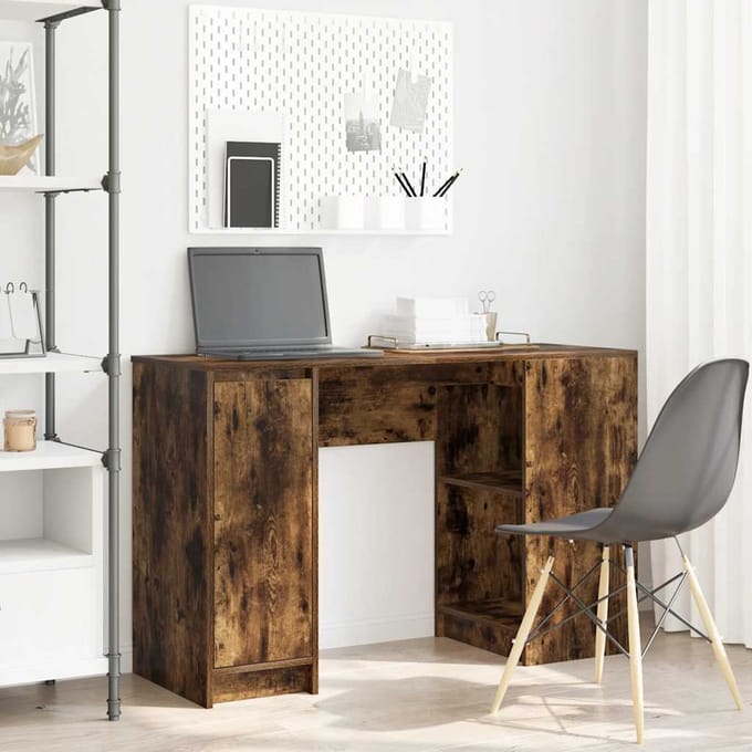 vidaXL - Bureau - 120x42x76 - cm - spaanplaat - gerookt - eikenkleurig
