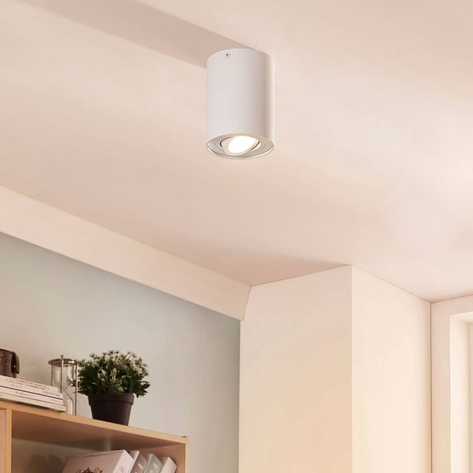 Arcchio - plafondlamp - 1licht - Aluminium - H: 12.6 cm - GU10 - mat wit