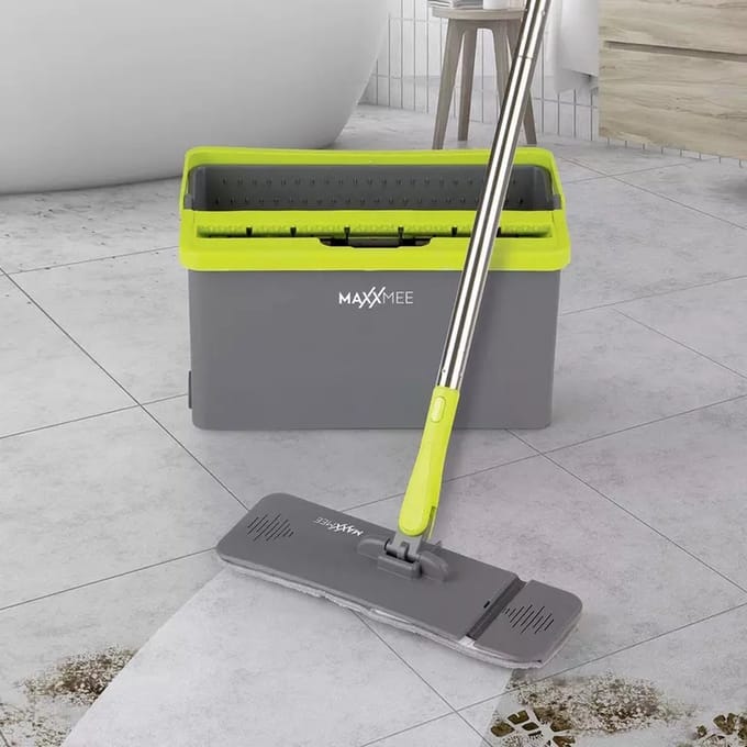MAXXMEE Vloermop met emmer - Schoonmaakset - Groen