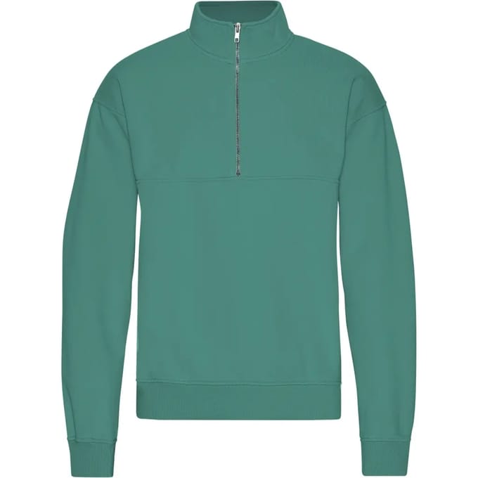 1/4 rits sweater Colorful Standard Organic Pine Green