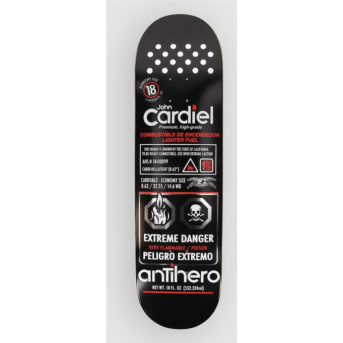 Antihero Cardiel Fueled Up - 8.62" Skateboard Deck zwart