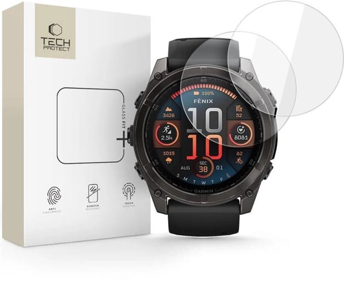 Tech-Protect Glass Fit+ 2-pack Tempered Glass for Garmin Fenix 8 51 mm - Clear