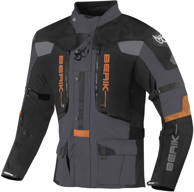 Berik Dakota Zwart Grijs Oranje Waterdichte 3in1 Textiele Motorjas - Jas