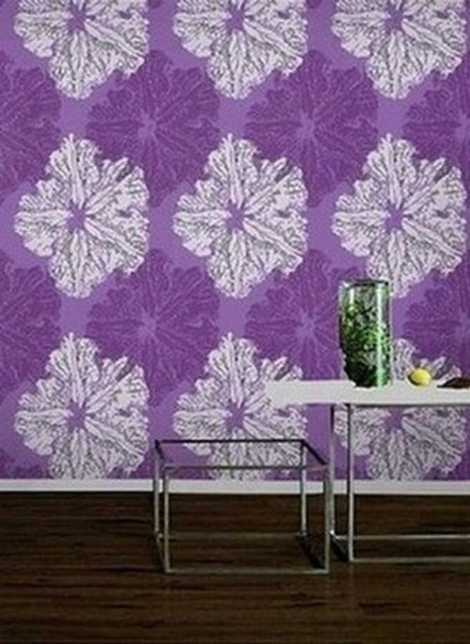 PAARS ZILVER MODERN BEHANG