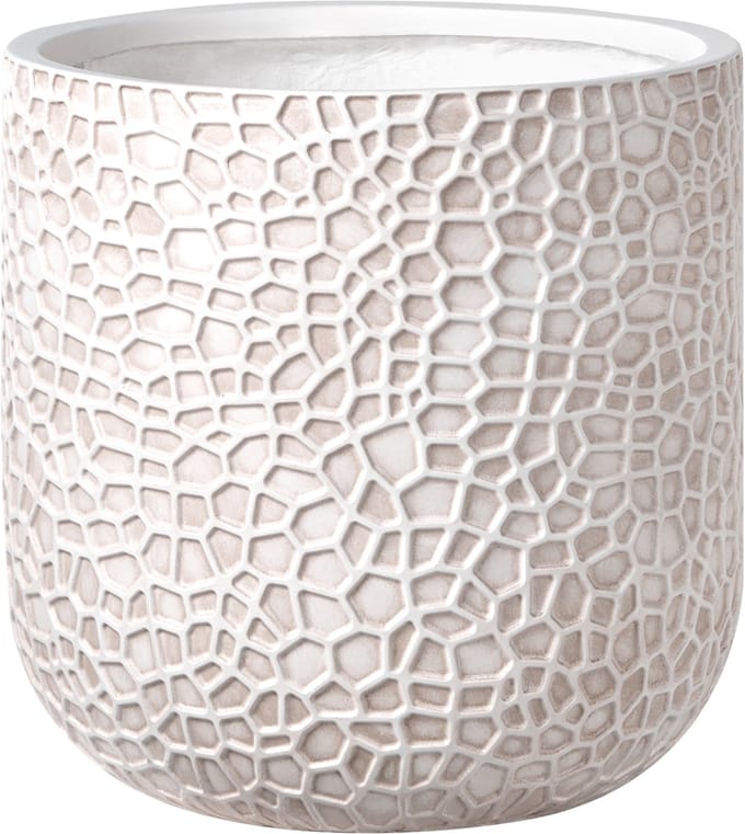 YUHUA - Bloempot - Lichtbeige - 43 x 43 x 42 cm - Klei-vezelmengsel