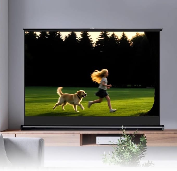 Tafel Projectiescherm - Draagbaar Filmscherm - Thuisbioscoop Presentaties - Handmatig Uitschuifbaar - 30 Inch 16:9 - Wit