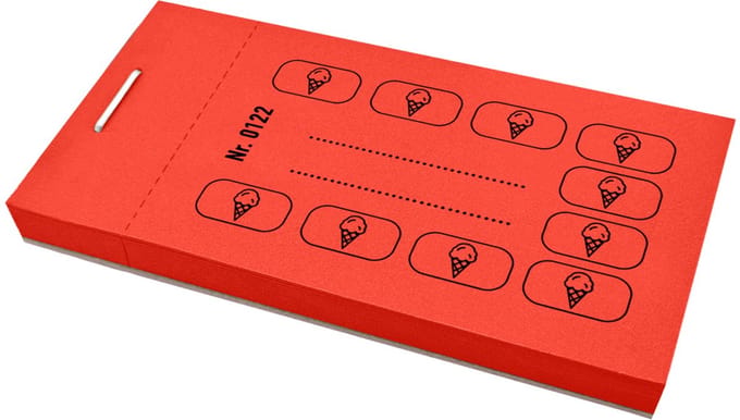 CombiCraft Consumptiekaarten ijsicoon rood - per 5 boekjes van 50 kaarten