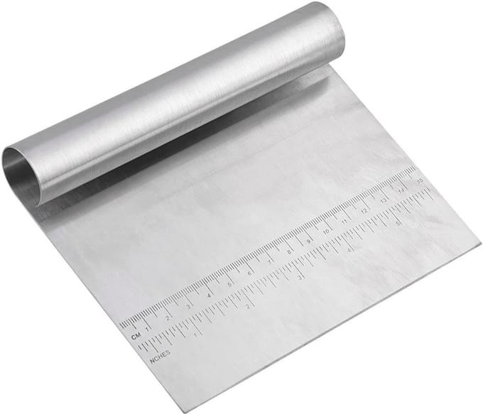 Solidchoice- Deegkaart Roestvrij staal - Deegschraper - Keukenschraper - Multifunctioneel - Lichtgewicht - Ergonomisch ontwerp 15 x 12 cm