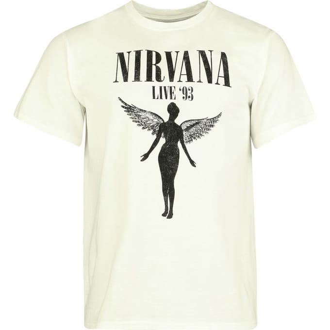 Nirvana T-shirt - Live '93 - S tot XXL - voor Mannen - wit