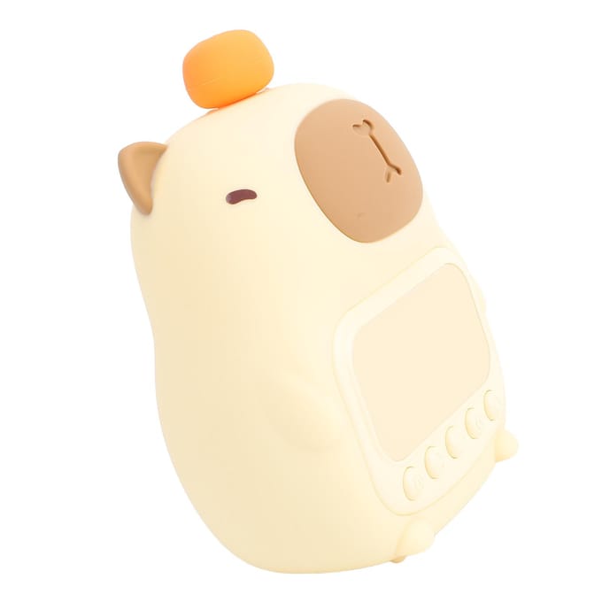 Kinderwekker Nachtlampje Geïntegreerd Schattige Capibara Klok Dimbaar Nachtlampje voor Slaapkamer beige