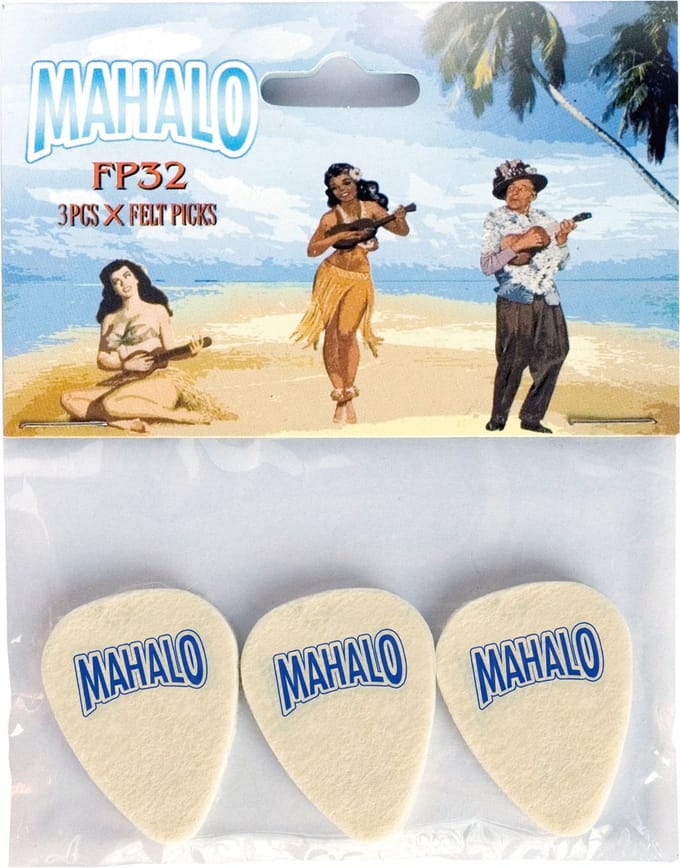 Mahalo FP-32 Vilten Plectra Medium 3-Pack Voor Ukulele