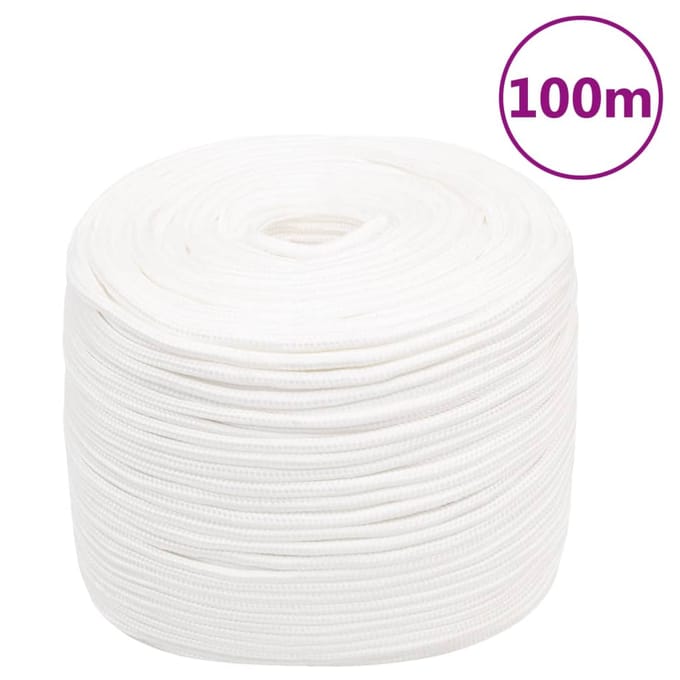 vidaXL - Boottouw - 8 - mm - 100 - m - polypropyleen - volwit