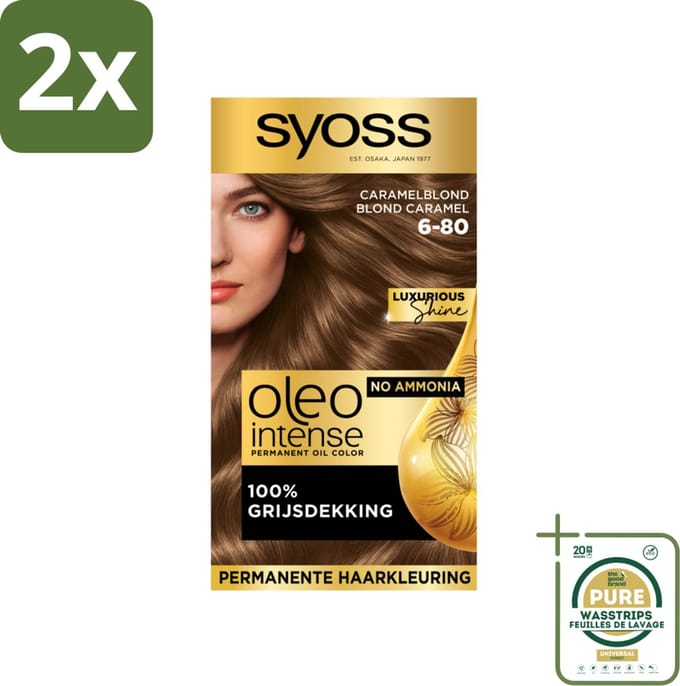 Syoss Oleo Intense - Haarverf - 6-80 - Caramelblond - 115ml x 2