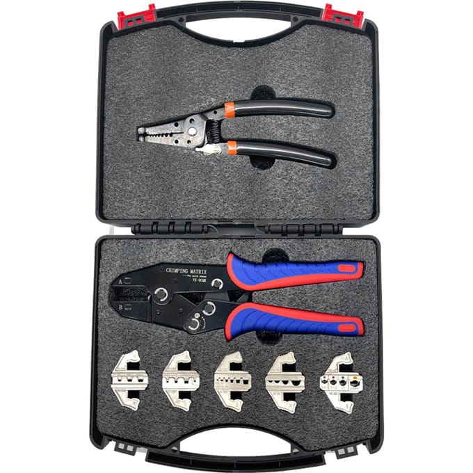 Quick Change Krimpgereedschapset met doos Multifunctionele rateldraadstripper Kabelterminal 7 PCS veelkleurig