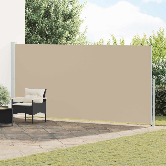 vidaXL Uittrekbaar Zijscherm Rechthoekig 200 x 600 cm Polyester Beige