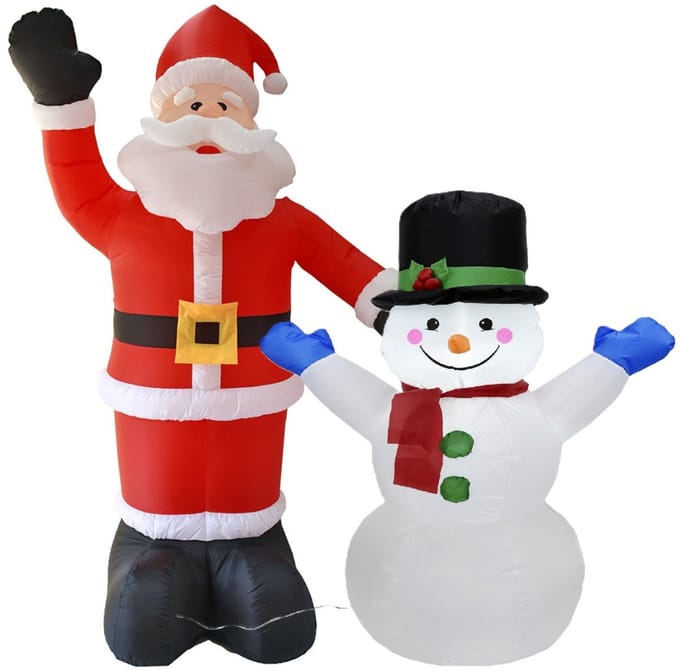 Gerimport Opblaasbare kerstman - 180 cm - en sneeuwpop - 123 cm - met LED verlichting