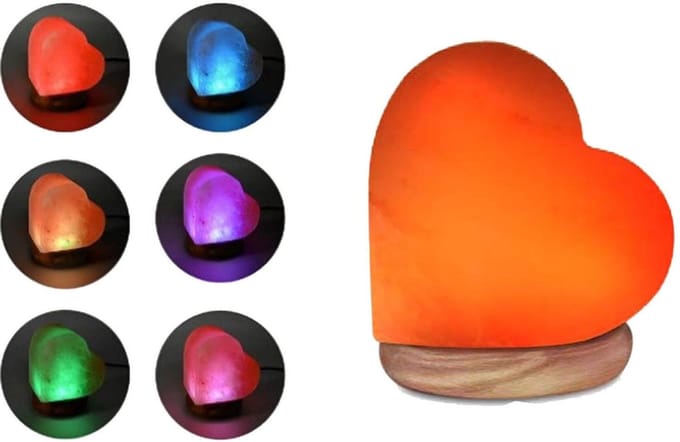 USB Nachtlampje Hartvormig Zoutlamp Kleur LED