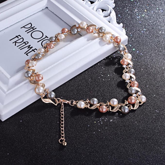 Elegante Strass Oorbellen Feest Ketting Oor Nep Set Dames Sieraden goud