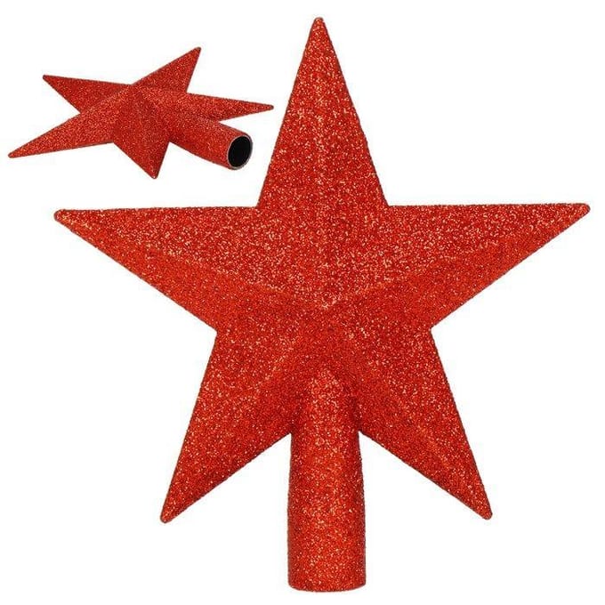 Springos Kerstboom Piek | Ster | 19 cm | Rood
