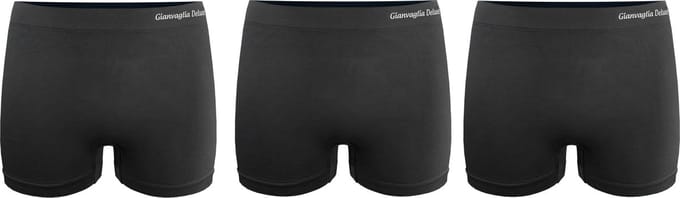 Gianvaglia - Boxershorts - Dames - Naadloos - microfiber en elastisch - set van 3 stuks zwart - S/L