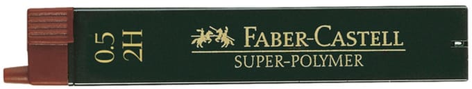 Faber-Castell potloodstiftjes - Super-Polymer - 0,5mm - 2H - 12 stuks - FC-120512